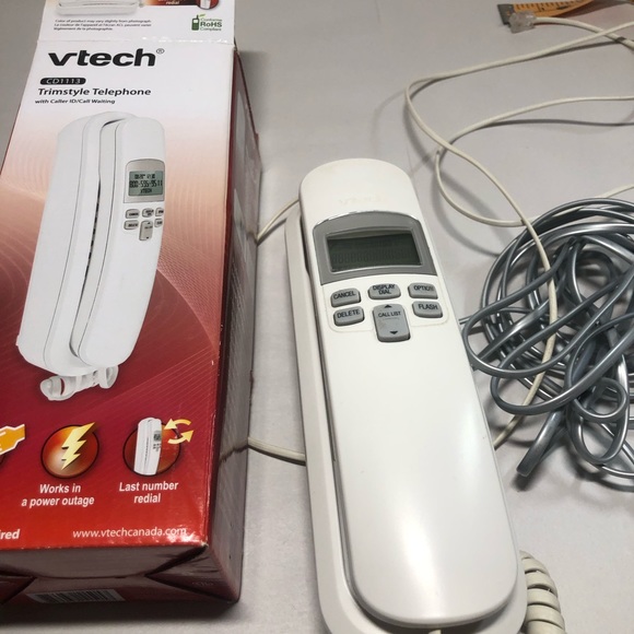 Corded Trimstyle Phone (CD1113WT) - with Caller Identification White Extra Chord - Picture 12 of 13